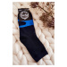 Women's cotton socks with blue pattern dark blue
