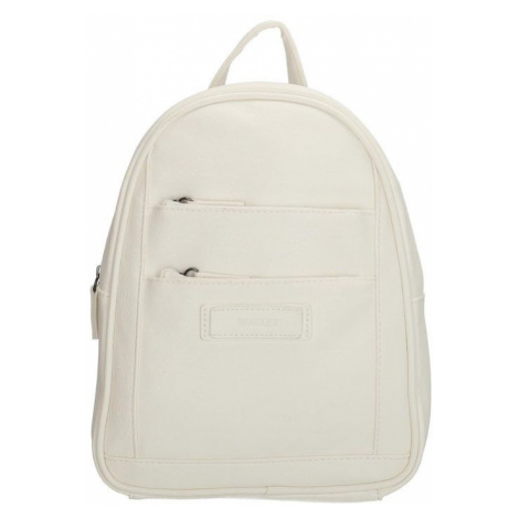 Beagles Biely kožený ruksak s extra vreckami „Impuls“ 11L