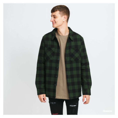 Urban Classics Padded Check Flannel Shirt Green / Black