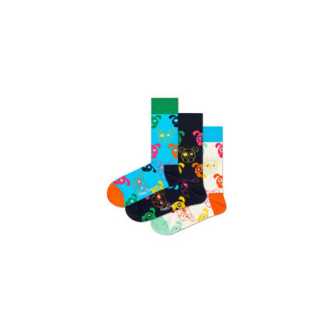Happy Socks Súprava 3 párov vysokých ponožiek unisex XDOG08-0150 Farebná