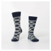 Men's socks with a navy blue pattern