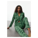 Trendyol Green 100% Cotton Plaid Knitted Pajama Set