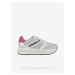 Light Grey Women's Patterned Suede Sneakers on Geox Ken Platform - Women