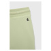 Detské bavlnené tepláky Calvin Klein Jeans zelená farba, s potlačou