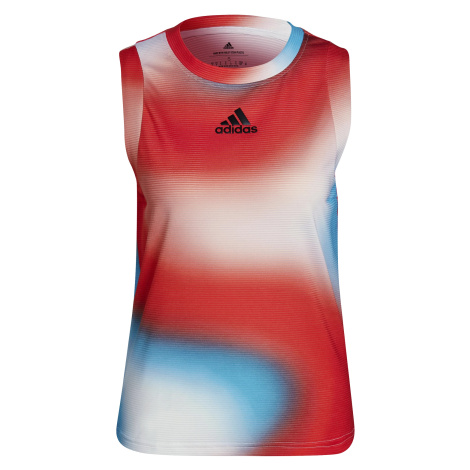 adidas Melbourne Women's Printed Match Tank Tank White/Red/Blue S