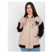 BÉŽOVO-ČERNÁ MIKINA NA ZIP RV-BL-8272.85-BEIGE