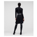 Šaty Karl Lagerfeld Contrast Stitch Knit Dress Čierna