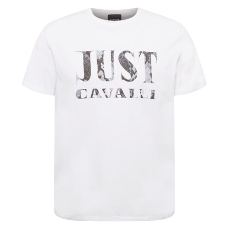 Just Cavalli Tričko  sivá / svetlosivá / biela