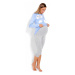 Dojčiace a tehotenské pyžamo Melany modré s obláčikmi