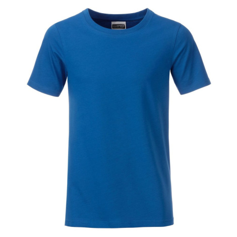 James & Nicholson Klasické chlapčenské tričko z biobavlny 8008B - Kráľovská modrá