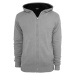 Knitted winter sweatshirt with zipper gray/blk