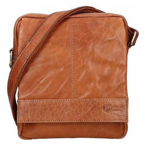 Pánska kožená taška cez rameno SendiDesign Mattia - svetlo hnedá Sendi Design