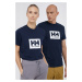 Bavlnené tričko Helly Hansen 53285-096, tmavomodrá farba, s potlačou