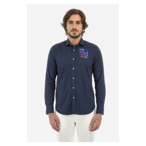 Košeľa La Martina Man Shirt L/S Poplin Modrá