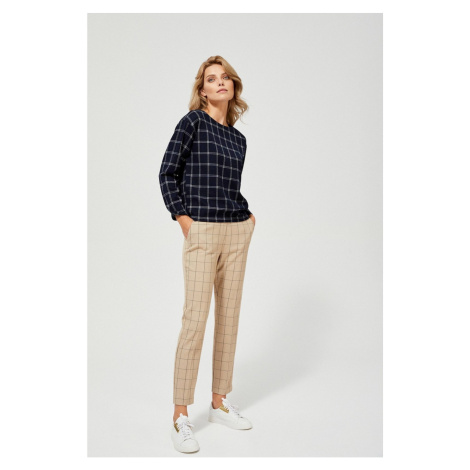 Plaid cigarette pants - beige Moodo