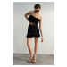 Trendyol Limited Edition Black Feather Detailed Mini Denim Skirt