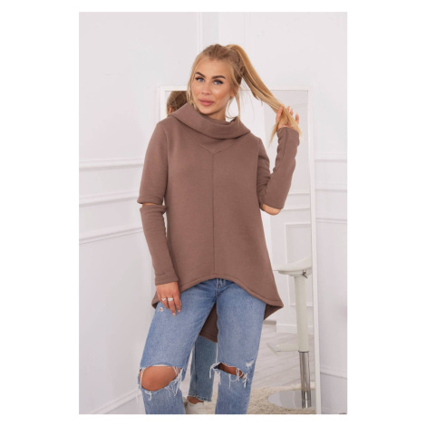 Insulated sweatshirt with a longer mocha back