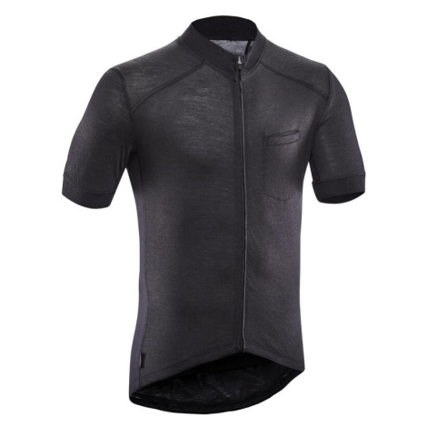 Pánsky cyklistický dres GRVL900 s krátkym rukávom merino čierny