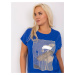 Cobalt Blue Women's Cotton Blouse Plus Size