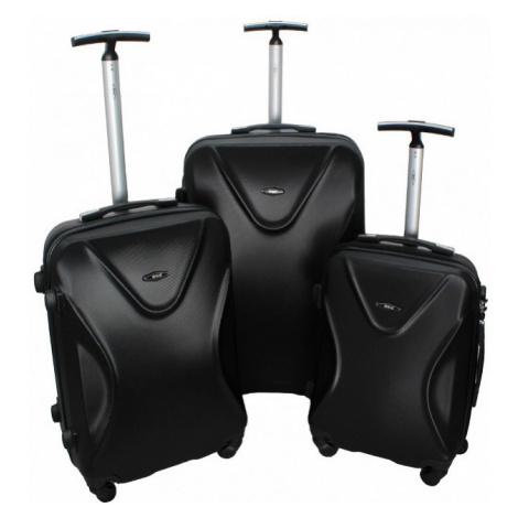 Čierna sada plastových kufrov s TSA zámkom "Locker" - M, L, XL