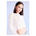 DEFACTO Regular Fit Crew Neck Crochet Openwork Crop Knitwear Sweater