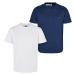 Basic T-shirt for boys made of organic cotton, 2 pack, white/navy blue