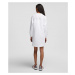 Šaty Karl Lagerfeld Logo Poplin Sleeve Sweatdress Biela
