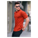 Madmext Tile Patterned Polo Neck T-Shirt 5889