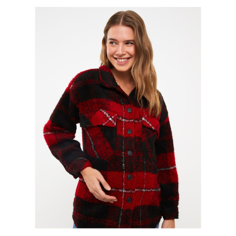 LC Waikiki Plaid Long Sleeve Flannel Maternity Lumberjack Shirt Jacket