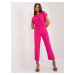 Fuchsia jumpsuit with collar