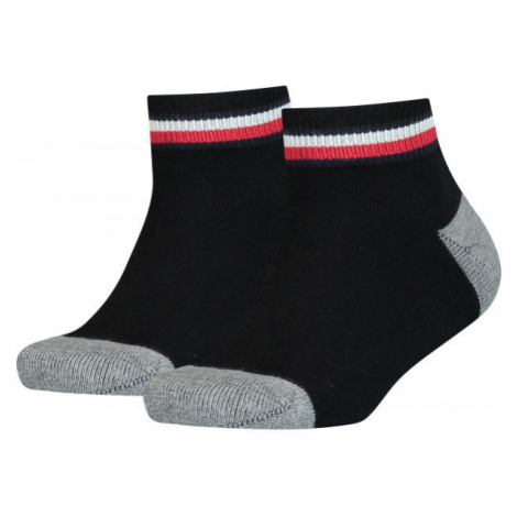 Tommy Hilfiger KIDS ICONIC SPORTS QUARTER 2P Detské ponožky, čierna, veľkosť