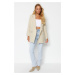 Trendyol Stone Oversize Lined Woven Blazer Jacket