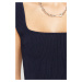 Trendyol Navy Blue Crop One Shoulder Knitwear Blouse