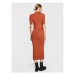 Calvin Klein Úpletové šaty Extra Fine Wool K20K205035 Oranžová Regular Fit