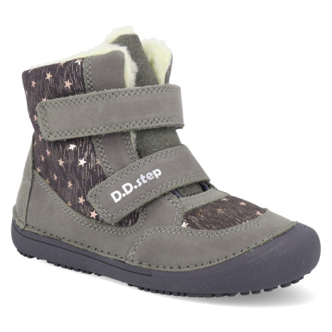 Barefoot detské zimné topánky D.D.step W063-333 šedé