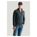 SVETER GANT TEXTURED COTTON H-ZIP ANTRACIT MELANGE