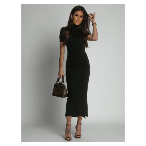 Black pencil turtleneck midi dress FASARDI