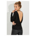 Cool & Sexy Women's Black Open Back Blouse