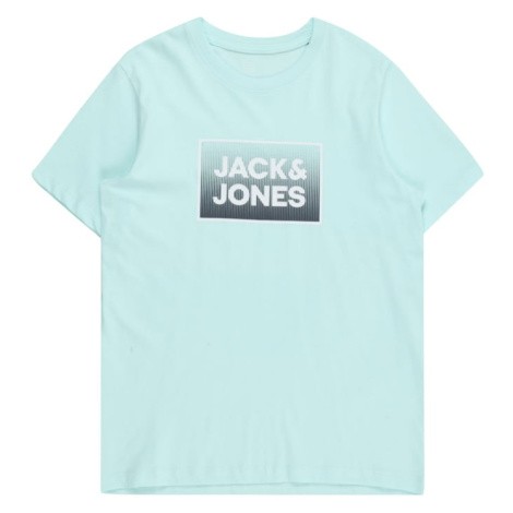 Jack & Jones Junior Tričko 'STEEL'  tyrkysová / sivá melírovaná