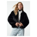 Trendyol Black Oversize Pattern Fur Coat