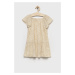 Dievčenské bavlnené šaty GAP béžová farba, mini, áčkový strih
