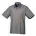 Premier Workwear Pánska košeľa s krátkym rukávom PR202 Dark Grey -ca. Pantone 431