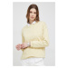 Bavlnená mikina Calvin Klein dámska, béžová farba, s nášivkou