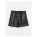 LC Waikiki Girls' Leather Look Shorts with Elastic Waist