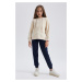 DEFACTO Girls Navy Blue School Sweatpants