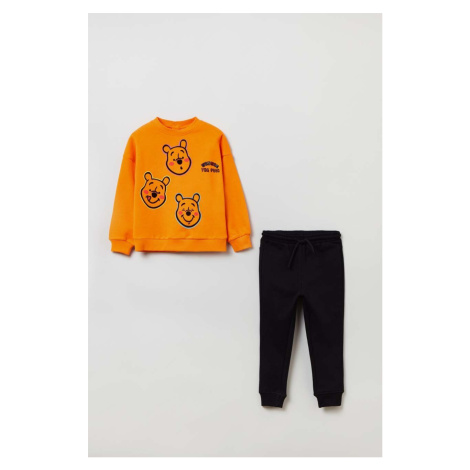 Detská bavlnená tepláková súprava OVS oranžová farba