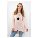 Sweater with necklace powder pink