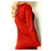 Dámske šaty NUMOCO jednoduché s dlhým rukávom viskózovej krátke meď - Červená - Numoco měděná