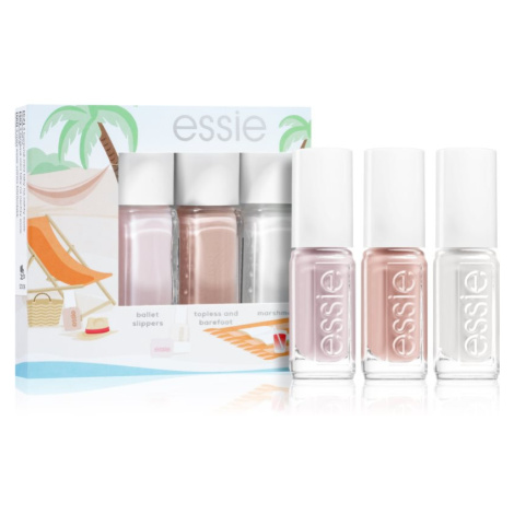 essie mini triopack summer sada lakov na nechty ballet slippers, topless and barefoot, marshmall