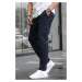 Madmext Navy Blue Relaxed Men's Trousers 6510